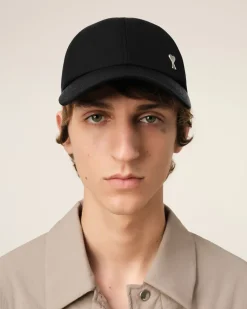 Casquette Noire Ami de Coeur En Sergé