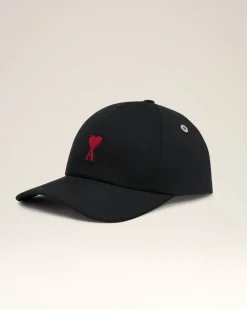 Casquette Noire Broderie Ami De Coeur En Coton Gabardine