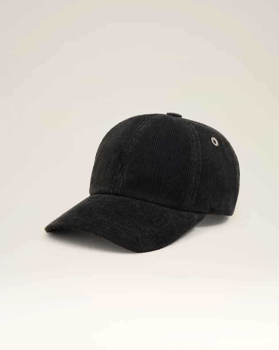Casquette Noire Broderie Ami De Coeur Velours En Coton