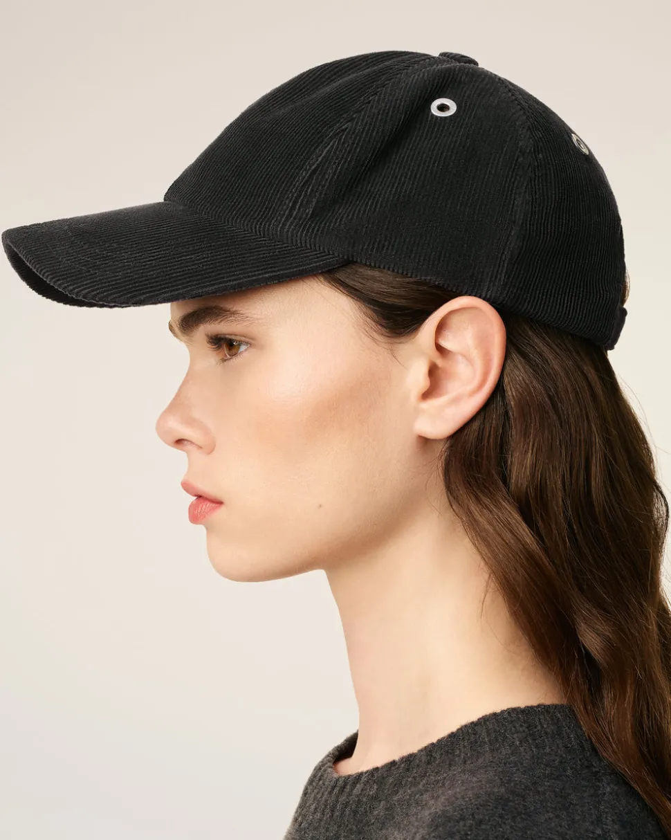 Casquette Noire Broderie Ami De Coeur Velours En Coton