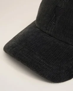 Casquette Noire Broderie Ami De Coeur Velours En Coton