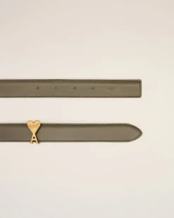 Ceinture Marron Boucle Ami De Coeur 25Mm En Cuir Glacé