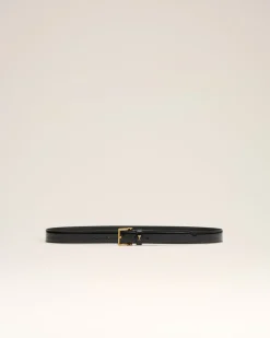 Ceinture Noire Paris Paris 25 Mm En Cuir Glacé