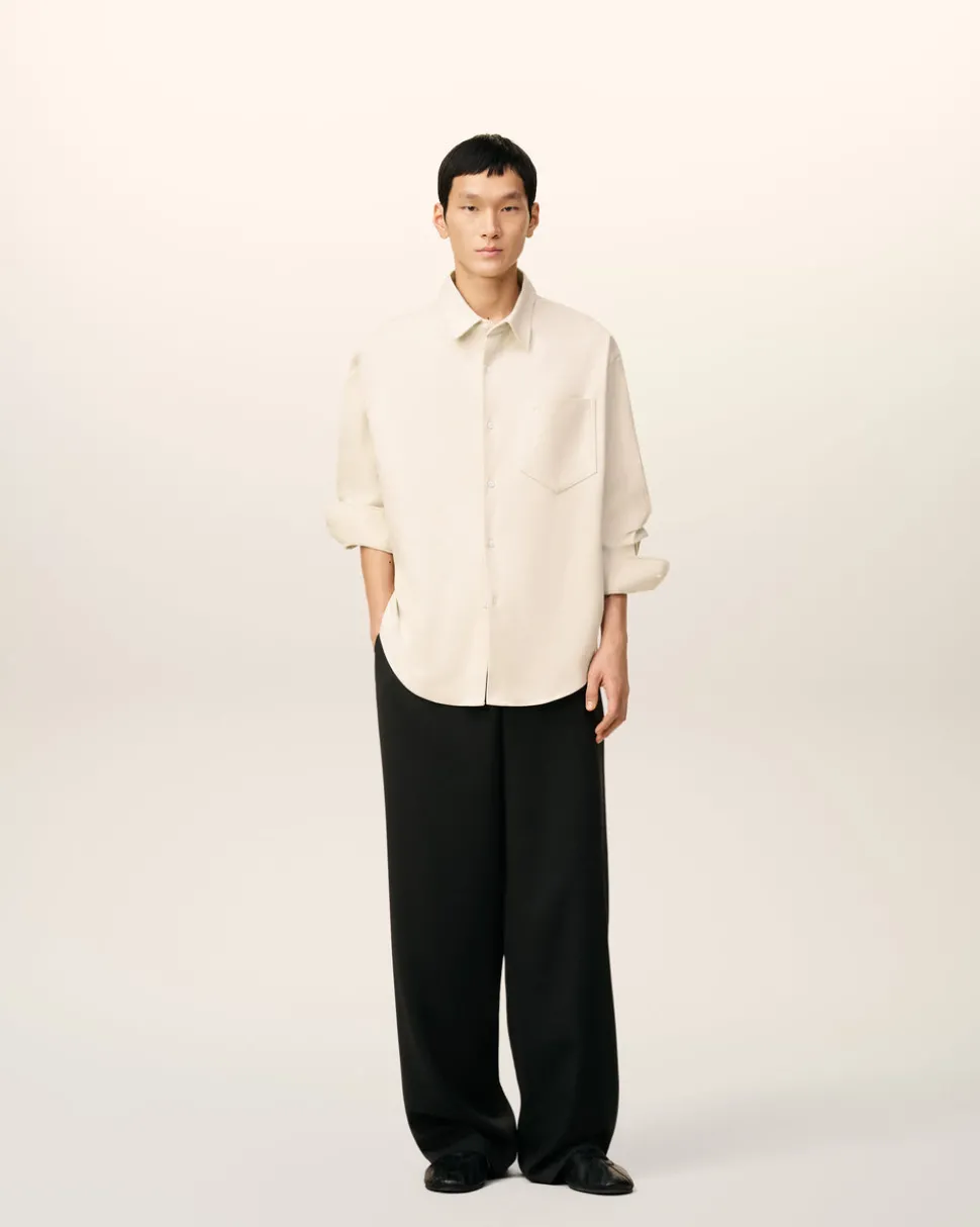 Chemise Beige Boxy Embossée Ami De Coeur En Coton