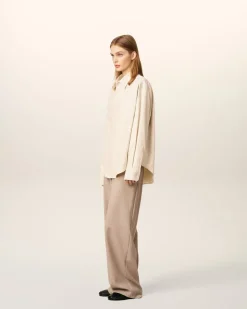 Chemise Beige Boxy Embossée Ami De Coeur En Coton