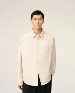 Chemise Beige Boxy Embossée Ami De Coeur En Coton