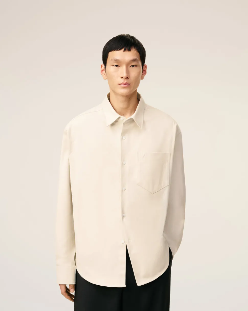 Chemise Beige Boxy Embossée Ami De Coeur En Coton