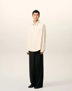 Chemise Beige Boxy Embossée Ami De Coeur En Coton