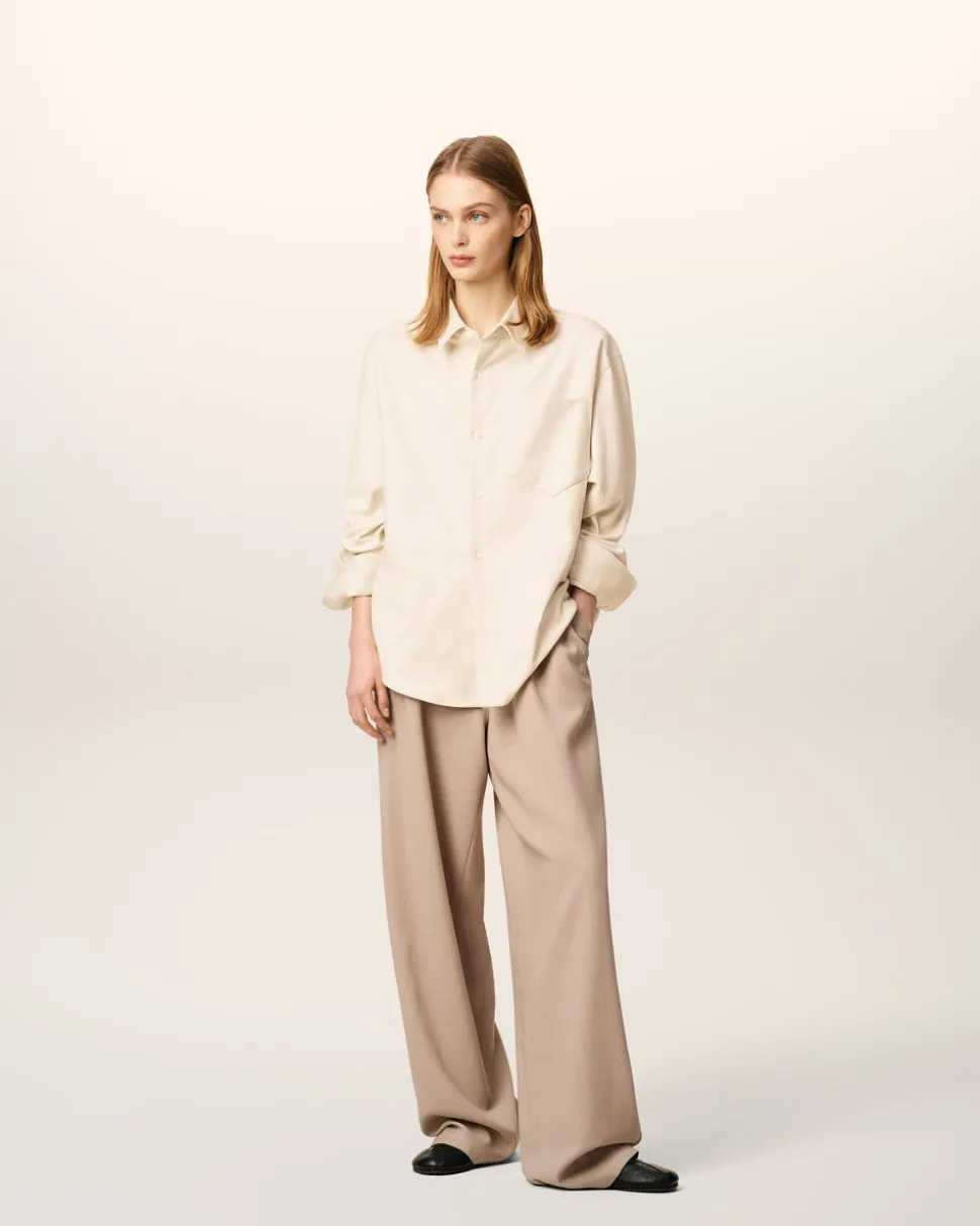 Chemise Beige Boxy Embossée Ami De Coeur En Coton