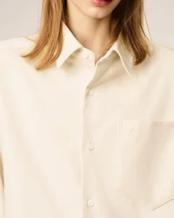 Chemise Beige Boxy Embossée Ami De Coeur En Coton