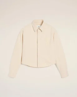Chemise Beige Cropped Ami de Coeur En Coton