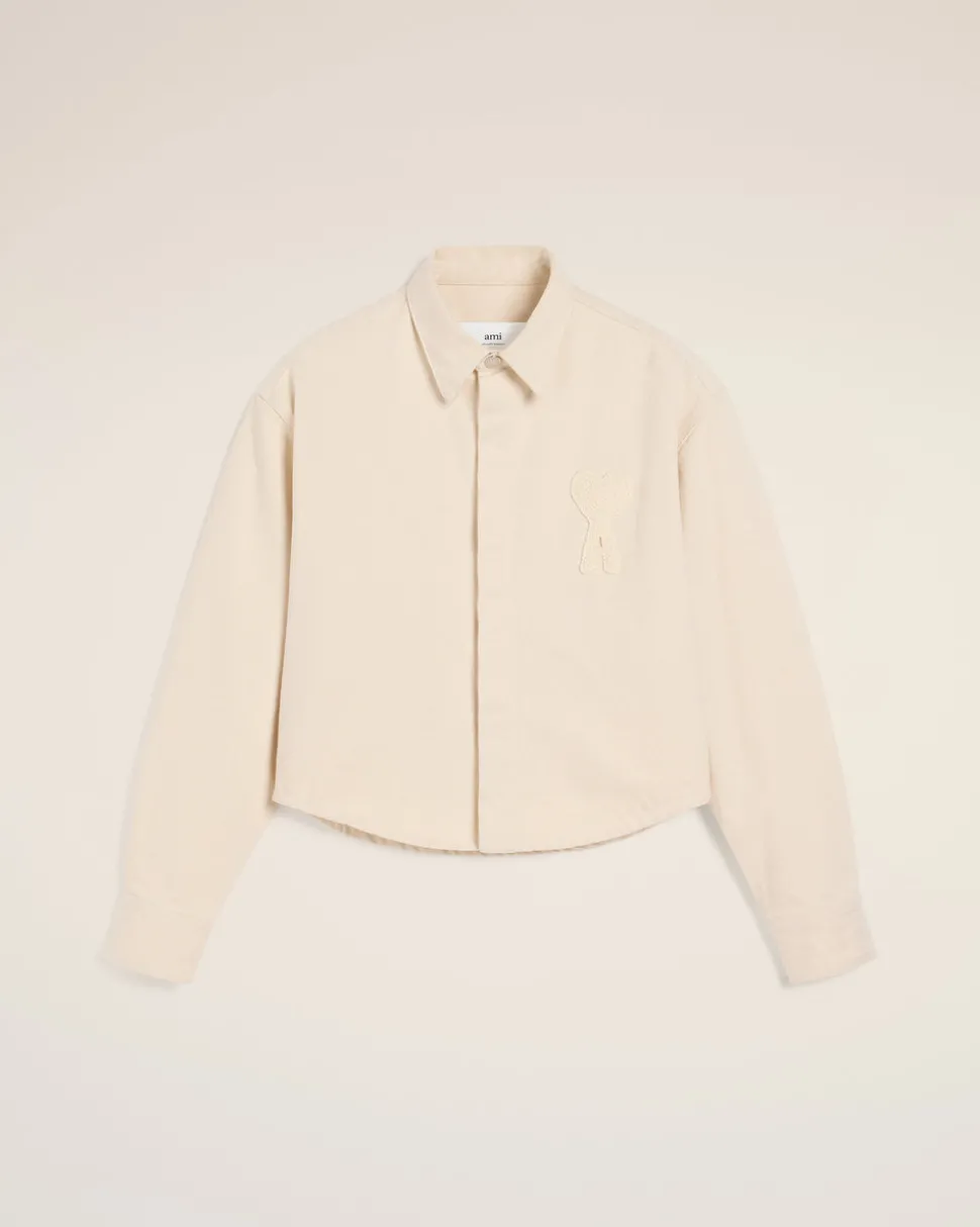 Chemise Beige Cropped Ami de Coeur En Coton
