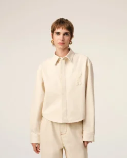 Chemise Beige Cropped Ami de Coeur En Coton
