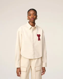 Chemise Beige Cropped Ami de Coeur En Coton