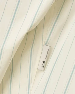 Chemise Beige Rayée En Coton