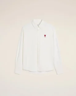 Chemise Blanche Col Boutonné Ami De Coeur En Coton