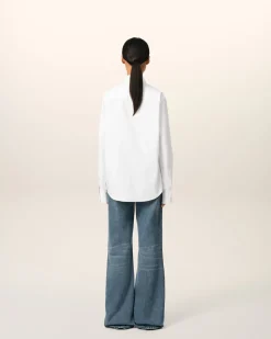 Chemise Blanche Col Boutonné Ami De Coeur En Coton