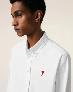 Chemise Blanche Col Boutonné Ami De Coeur En Coton