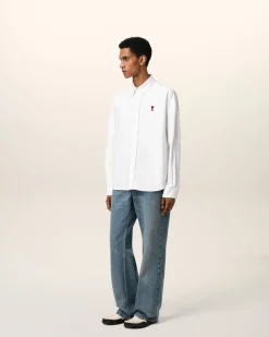 Chemise Blanche Col Boutonné Ami De Coeur En Coton