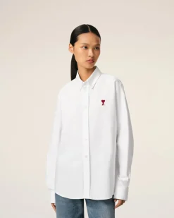 Chemise Blanche Col Boutonné Ami De Coeur En Coton