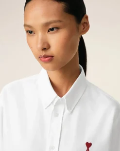 Chemise Blanche Col Boutonné Ami De Coeur En Coton