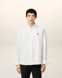 Chemise Blanche Col Boutonné Ami De Coeur En Coton