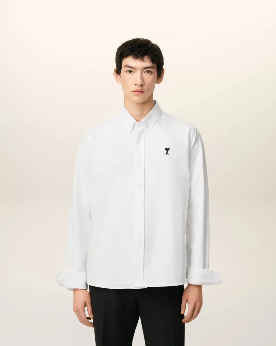 Chemise Blanche Col Boutonné Ami De Coeur En Coton