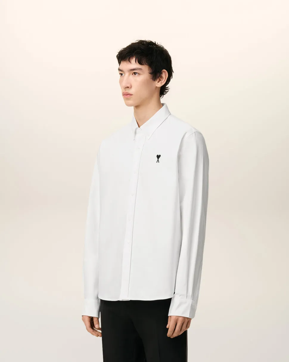 Chemise Blanche Col Boutonné Ami De Coeur En Coton
