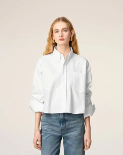 Chemise Blanche Croppée Oversize Ami De Coeur En Coton