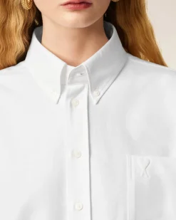 Chemise Blanche Croppée Oversize Ami De Coeur En Coton