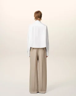 Chemise Blanche Cropped Oversize En Coton