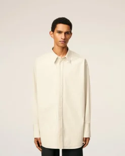 Chemise Blanche Oversize Bords Francs En Coton