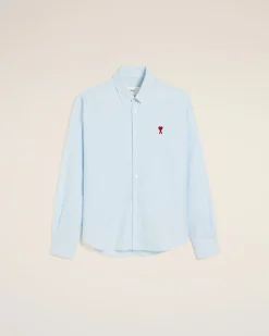 Chemise Bleu Col Boutonné Ami De Coeur En Coton