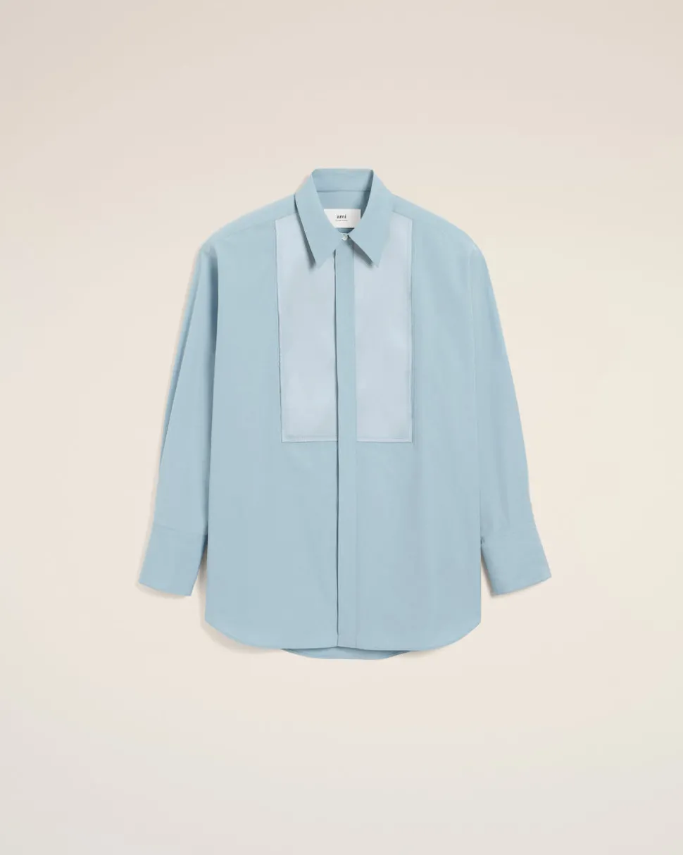 Chemise Bleue Oversize En Coton