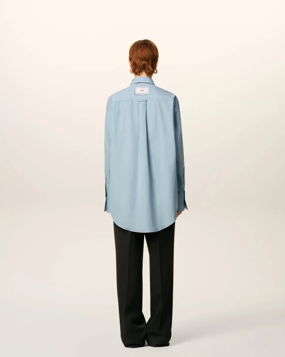 Chemise Bleue Oversize En Coton