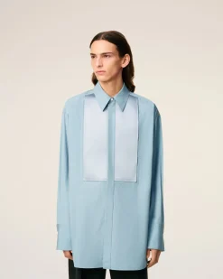 Chemise Bleue Oversize En Coton