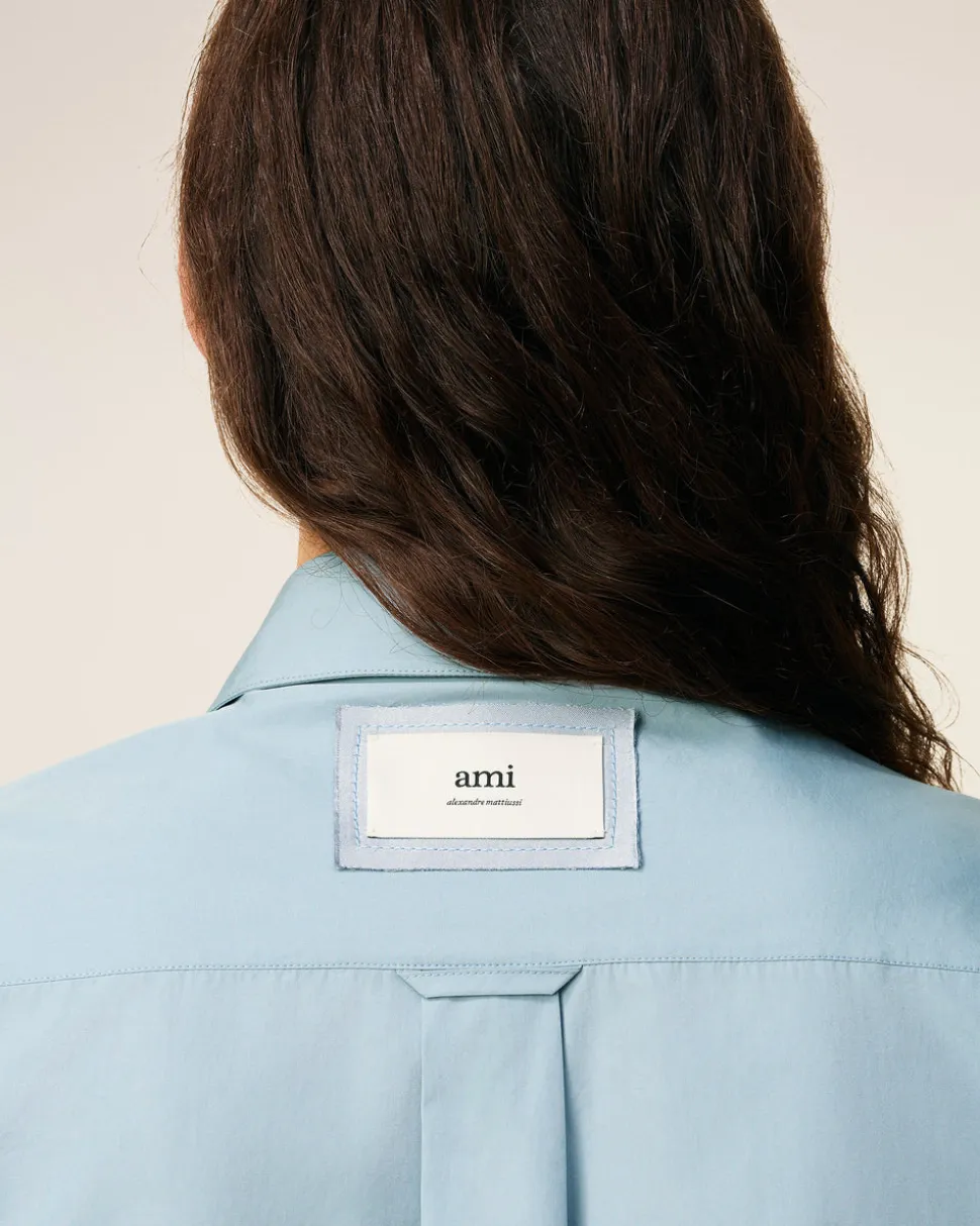 Chemise Bleue Oversize En Coton