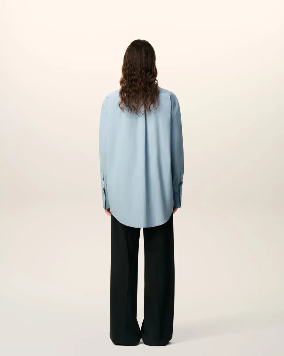 Chemise Bleue Oversize En Coton