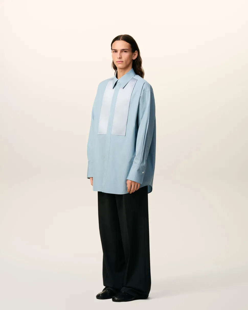 Chemise Bleue Oversize En Coton