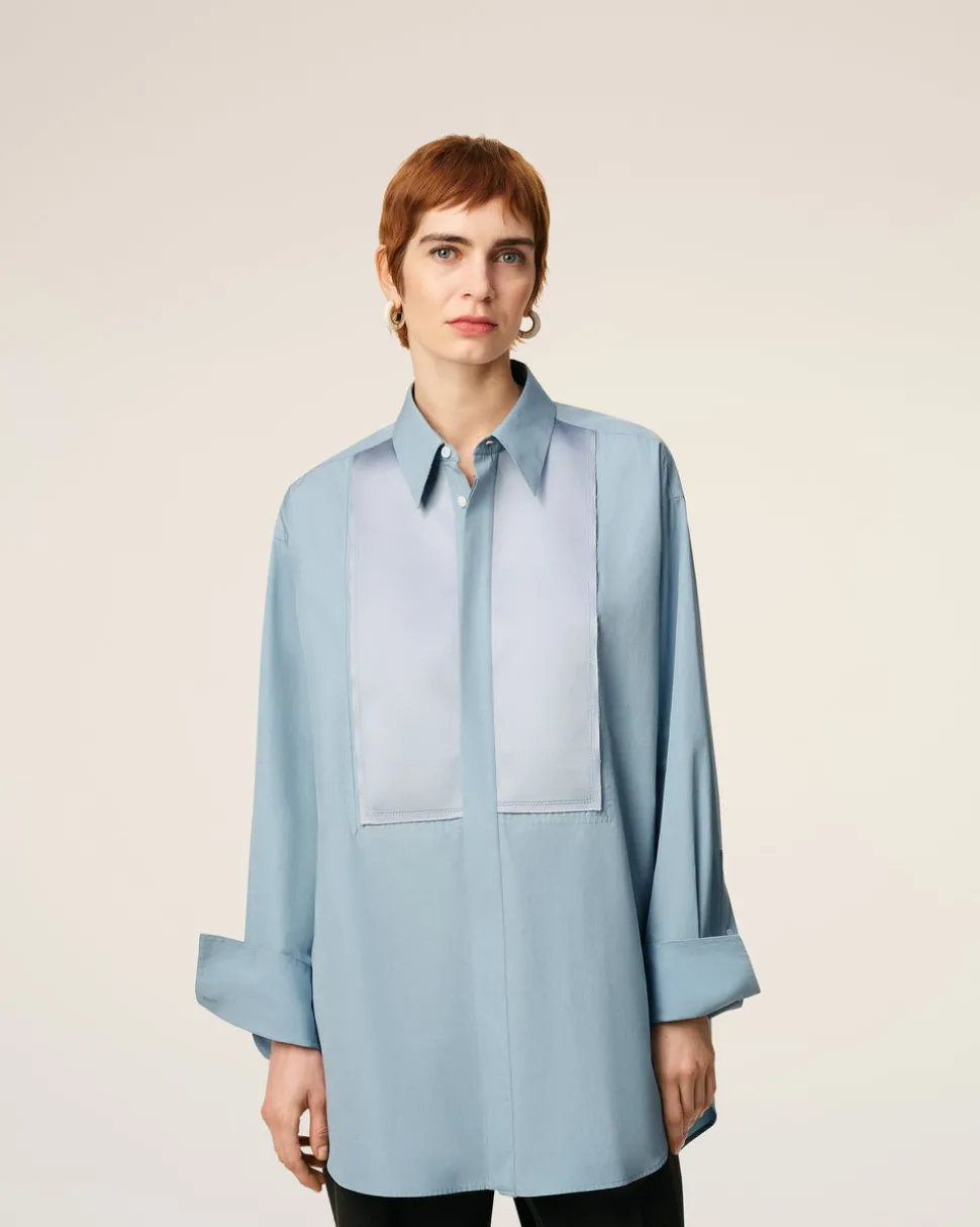 Chemise Bleue Oversize En Coton