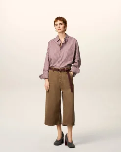 Chemise Bordeaux Boxy Rayée Ami De Coeur En Coton