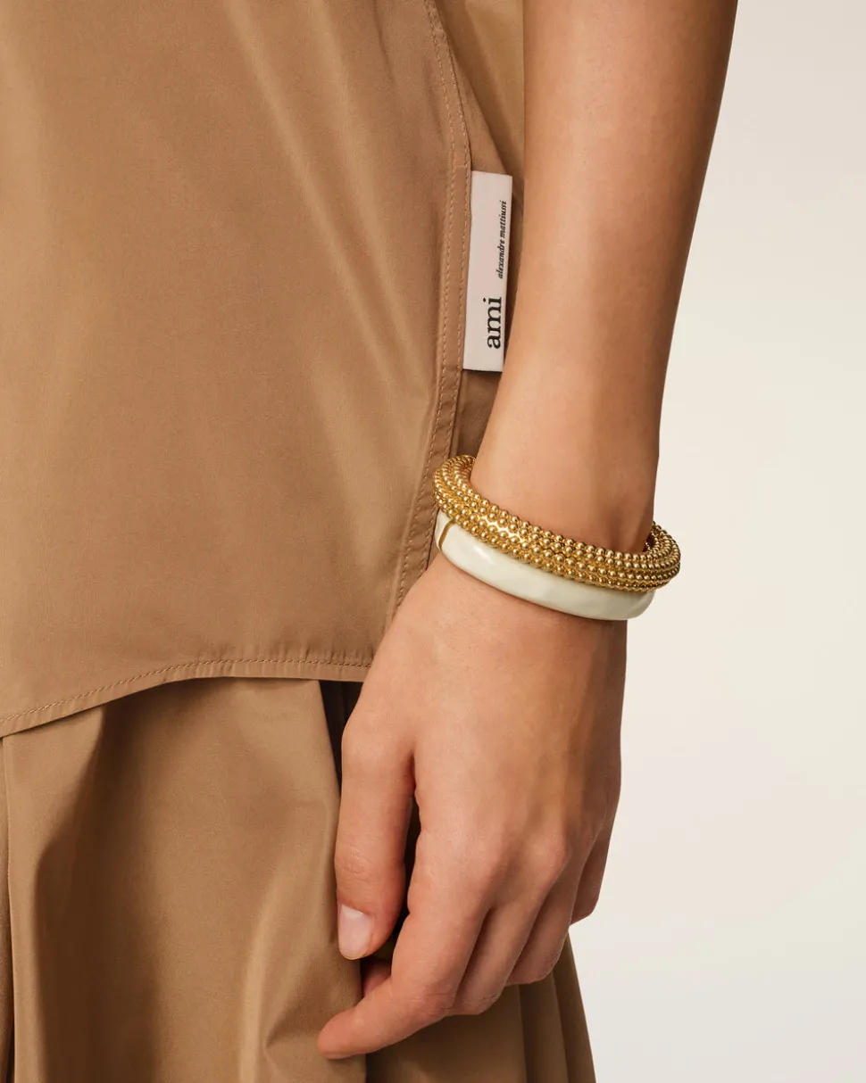 Chemise Marron Boxy Courtes En Taffetass