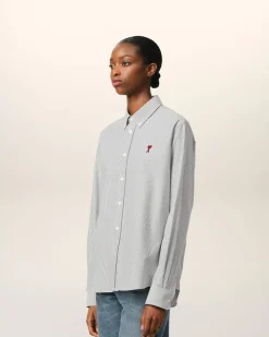 Chemise Noire Col Boutonné Ami De Coeur En Coton