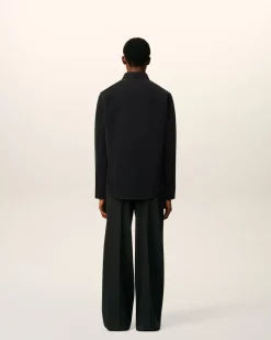 Chemise Noire Col Boutonné Ami De Coeur En Coton