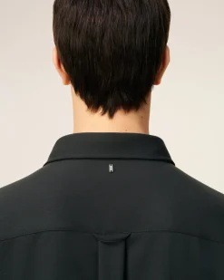 Chemise Noire Longue Oversize En Laine