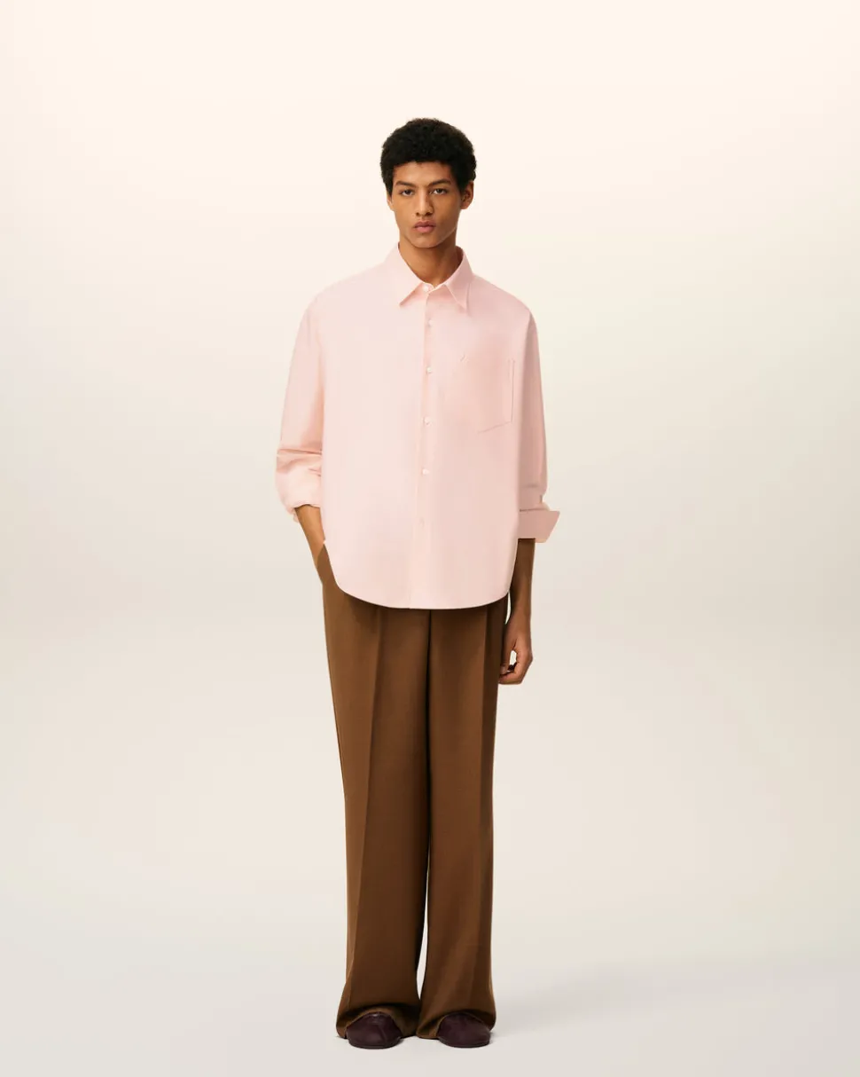 Chemise Rose Boxy Embossée Ami De Coeur En Coton