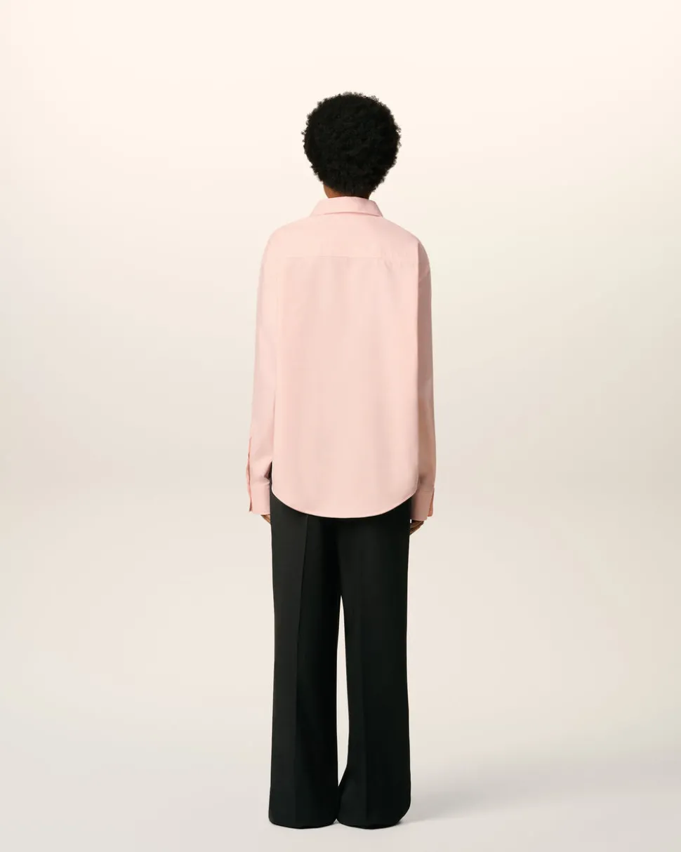 Chemise Rose Boxy Embossée Ami De Coeur En Coton