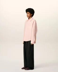 Chemise Rose Boxy Embossée Ami De Coeur En Coton