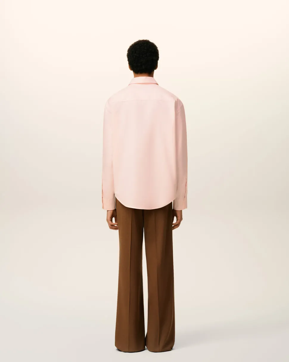 Chemise Rose Boxy Embossée Ami De Coeur En Coton