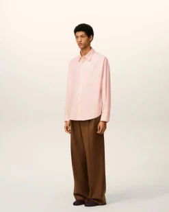 Chemise Rose Boxy Embossée Ami De Coeur En Coton